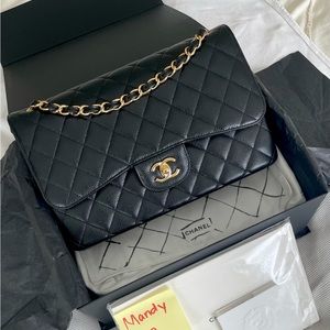 2021 CHANEL Jumbo Black Caviar Leather Double Flap Purse- NEW